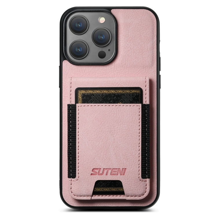 Suteni H03 Litchi Leather Card Bag Stand Back Phone Case, For iPhone 16e, For iPhone 16 Pro Max��...
