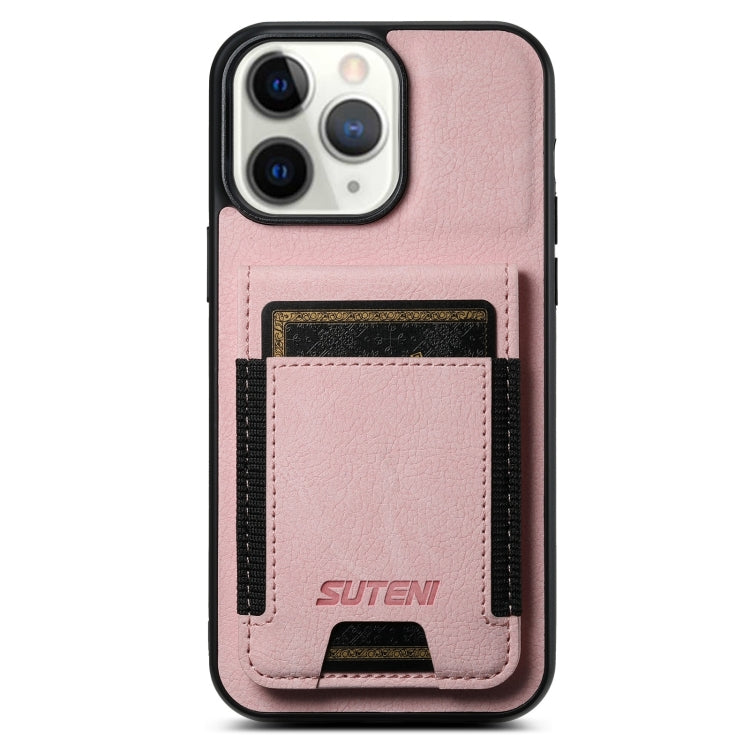Suteni H03 Litchi Leather Card Bag Stand Back Phone Case, For iPhone 16e, For iPhone 16 Pro Max��...