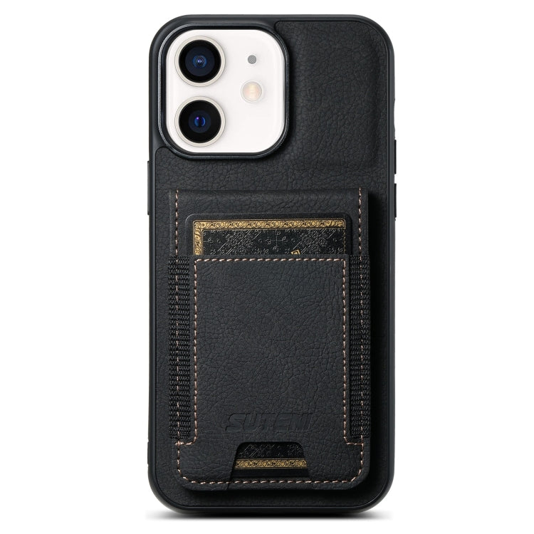 Suteni H03 Litchi Leather Card Bag Stand Back Phone Case, For iPhone 16e, For iPhone 16 Pro Max��...