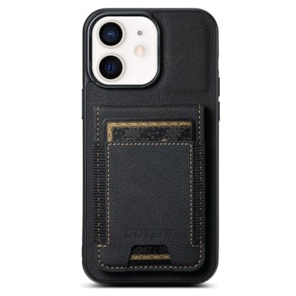 Suteni H03 Litchi Leather Card Bag Stand Back Phone Case, For iPhone 16e, For iPhone 16 Pro Max��...