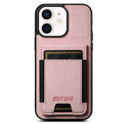 Suteni H03 Litchi Leather Card Bag Stand Back Phone Case, For iPhone 16e, For iPhone 16 Pro Max��...