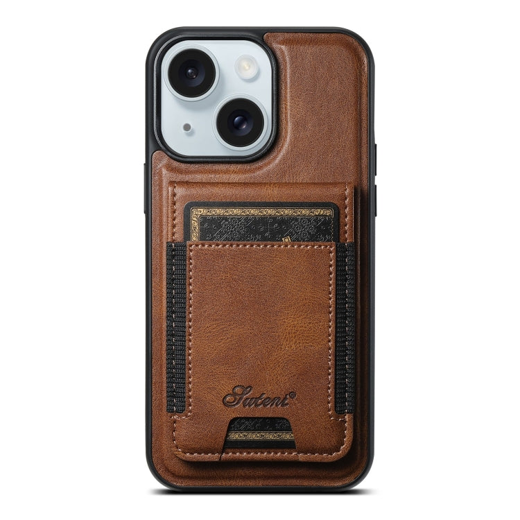 Suteni H17 Oil Eax Leather MagSafe Detachable Wallet Phone Case
