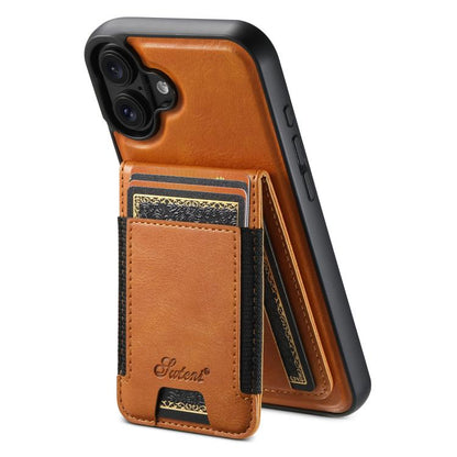 Suteni H17 Oil Eax Leather MagSafe Detachable Wallet Phone Case