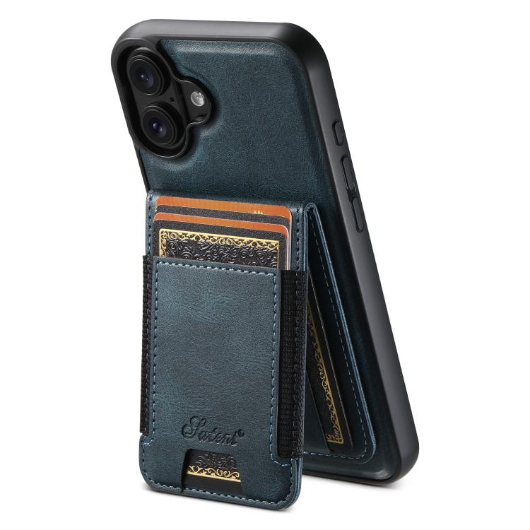 Suteni H17 Oil Eax Leather MagSafe Detachable Wallet Phone Case