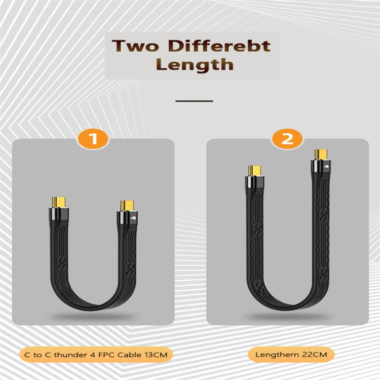 Thunderbolt 4 USB-C / Type-C Male to Male PD 100W Charge FPC Data Cable, 13cm, 22cm