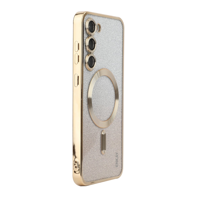ENKAY Hat-Prince Magnetic Glitter Plated TPU Phone Case with Lens Film, For Samsung Galaxy S25 5G...