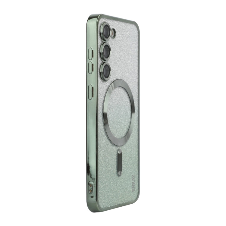 ENKAY Hat-Prince Magnetic Glitter Plated TPU Phone Case with Lens Film, For Samsung Galaxy S25 5G...