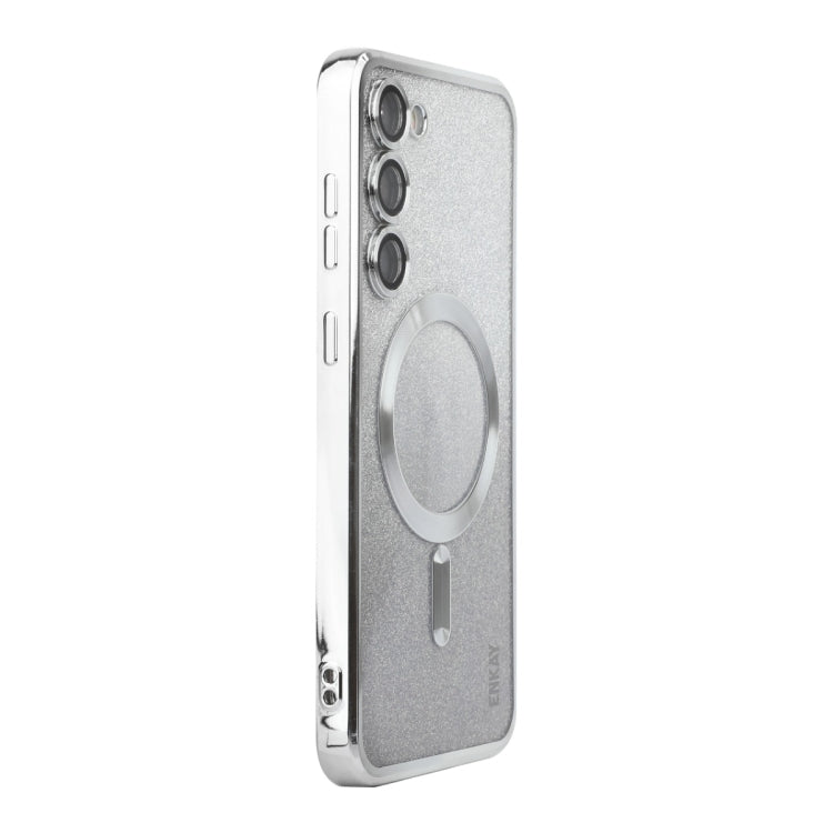 ENKAY Hat-Prince Magnetic Glitter Plated TPU Phone Case with Lens Film, For Samsung Galaxy S25 5G...