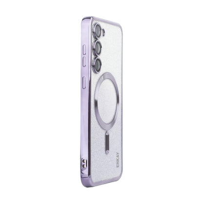 ENKAY Hat-Prince Magnetic Glitter Plated TPU Phone Case with Lens Film, For Samsung Galaxy S25 5G...