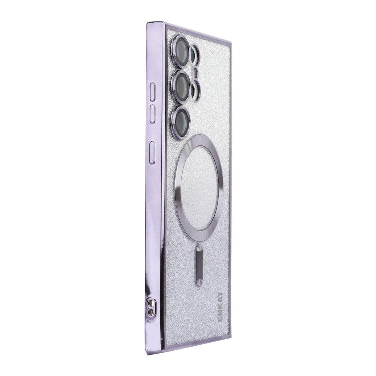 ENKAY Hat-Prince Magnetic Glitter Plated TPU Phone Case with Lens Film, For Samsung Galaxy S25 5G...