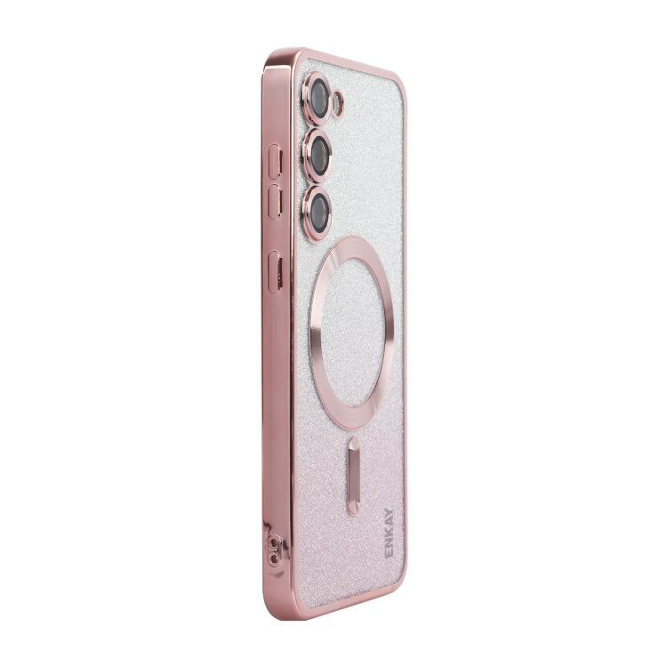 ENKAY Hat-Prince Magnetic Glitter Plated TPU Phone Case with Lens Film, For Samsung Galaxy S25 5G...