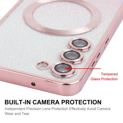 ENKAY Hat-Prince Magnetic Glitter Plated TPU Phone Case with Lens Film, For Samsung Galaxy S25 5G...