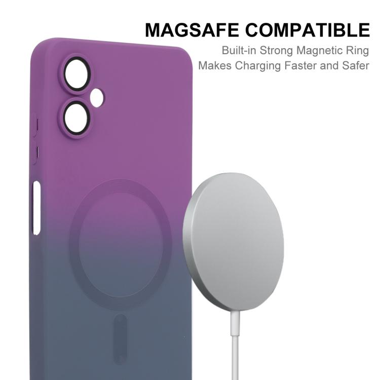 ENKAY Hat-Prince MagSafe Rainbow Gradient Silicone Phone Case with Lens Film
