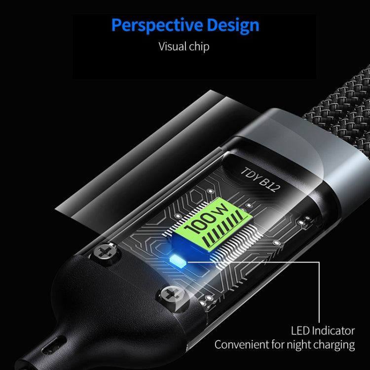 ENKAY 3-in-1 5A USB to Type-C / 8 Pin / Micro USB Fast Charging Cable with Indicator Light, Lengt...