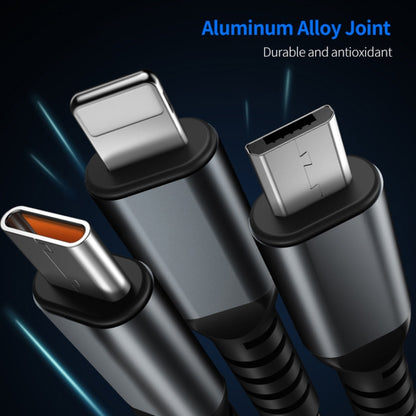 ENKAY 3-in-1 5A USB to Type-C / 8 Pin / Micro USB Fast Charging Cable with Indicator Light, Lengt...