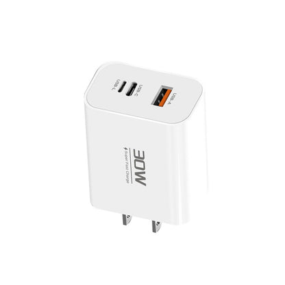 PD30W USB-C / Type-C + 8 Pin + USB Charger with Double Headed Type-C Data Cable