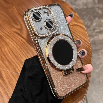 Rhinestone Mirror Glitter MagSafe TPU Phone Case, For iPhone 16 Pro Max, For iPhone 16 Pro�������...