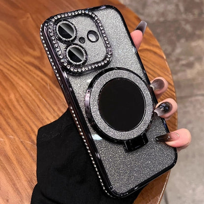 Rhinestone Mirror Glitter MagSafe TPU Phone Case, For iPhone 16 Pro Max, For iPhone 16 Pro�������...