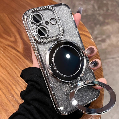 Rhinestone Mirror Glitter MagSafe TPU Phone Case, For iPhone 16 Pro Max, For iPhone 16 Pro�������...