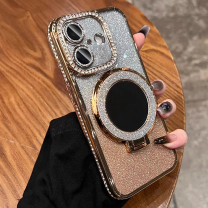 Rhinestone Mirror Glitter MagSafe TPU Phone Case, For iPhone 16 Pro Max, For iPhone 16 Pro�������...