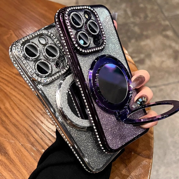 Rhinestone Mirror Glitter MagSafe TPU Phone Case, For iPhone 16 Pro Max, For iPhone 16 Pro�������...