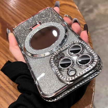 Rhinestone Mirror Glitter MagSafe TPU Phone Case, For iPhone 16 Pro Max, For iPhone 16 Pro�������...