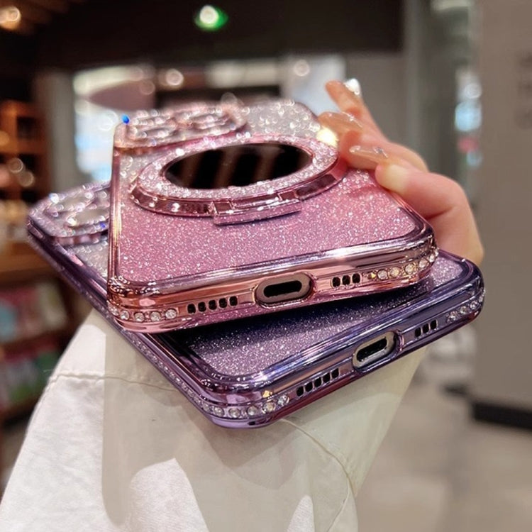 Rhinestone Mirror Glitter MagSafe TPU Phone Case, For iPhone 16 Pro Max, For iPhone 16 Pro�������...