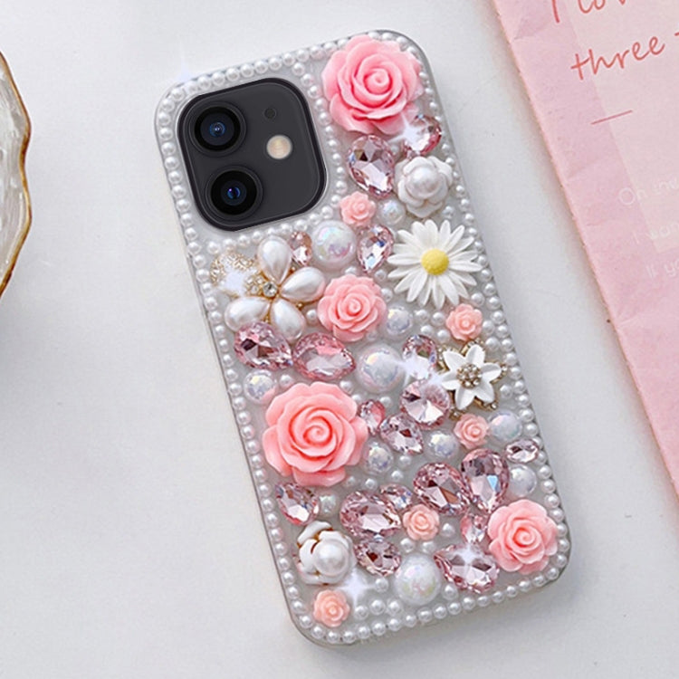 Rose Hand-set Diamond PC Phone Case, For iPhone 16e, For iPhone 16 Pro Max, For iPhone 16 Pro����...