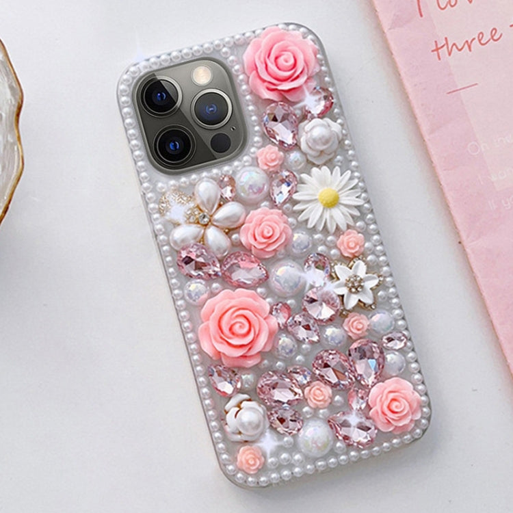 Rose Hand-set Diamond PC Phone Case, For iPhone 16e, For iPhone 16 Pro Max, For iPhone 16 Pro����...