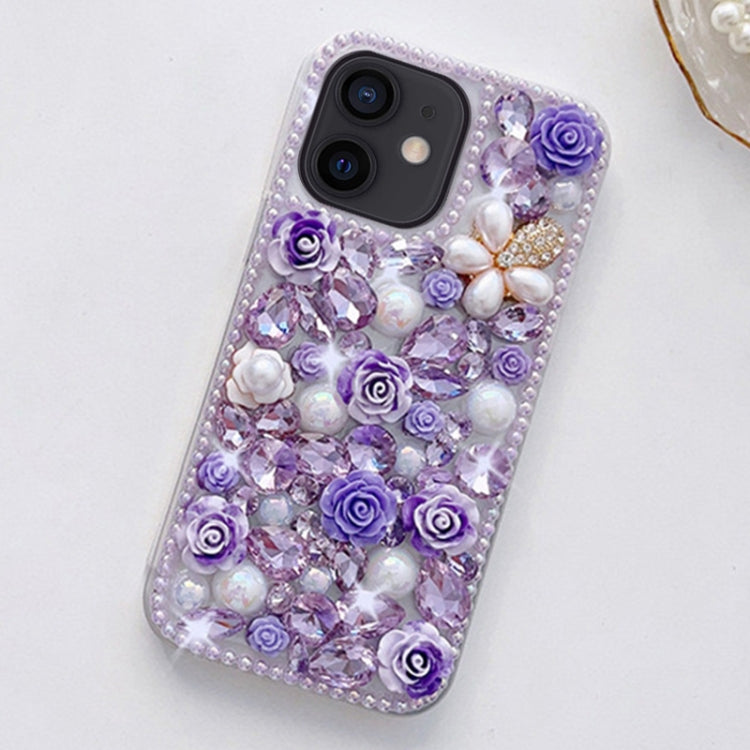 Rose Hand-set Diamond PC Phone Case, For iPhone 16e, For iPhone 16 Pro Max, For iPhone 16 Pro����...