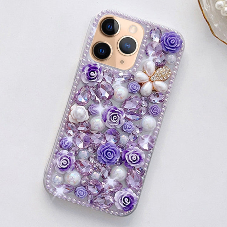 Rose Hand-set Diamond PC Phone Case, For iPhone 16e, For iPhone 16 Pro Max, For iPhone 16 Pro����...
