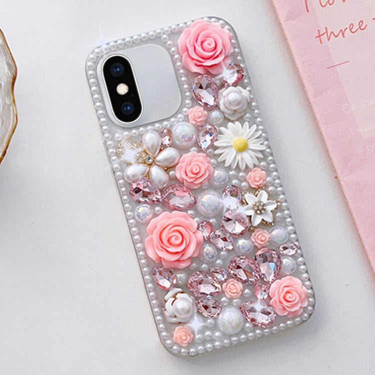 Rose Hand-set Diamond PC Phone Case, For iPhone 16e, For iPhone 16 Pro Max, For iPhone 16 Pro����...