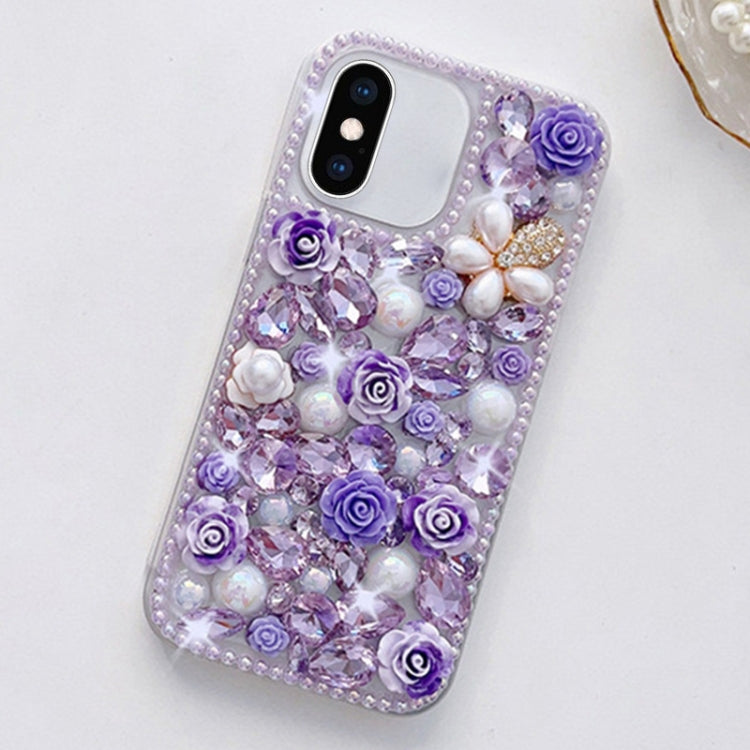 Rose Hand-set Diamond PC Phone Case, For iPhone 16e, For iPhone 16 Pro Max, For iPhone 16 Pro����...