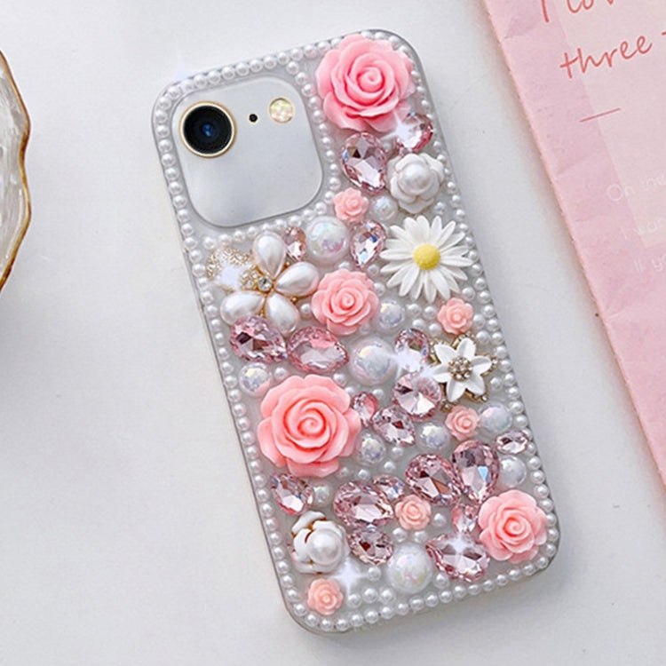 Rose Hand-set Diamond PC Phone Case, For iPhone 16e, For iPhone 16 Pro Max, For iPhone 16 Pro����...
