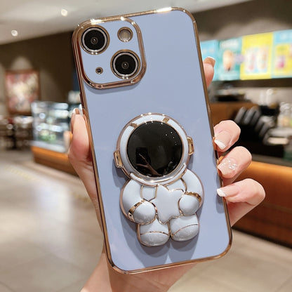 Embrace Stars Electroplating Astronaut Holder Phone Case, For iPhone 16 Pro Max, For iPhone 16 Pr...
