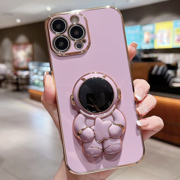 Embrace Stars Electroplating Astronaut Holder Phone Case, For iPhone 16 Pro Max, For iPhone 16 Pr...
