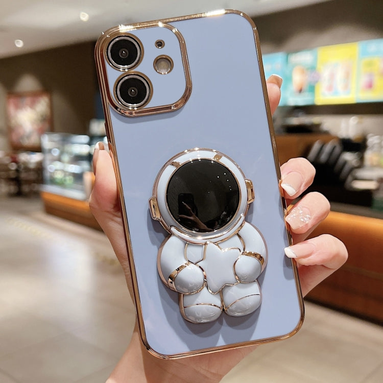 Embrace Stars Electroplating Astronaut Holder Phone Case, For  iPhone 13 mini, For iPhone 12�����...