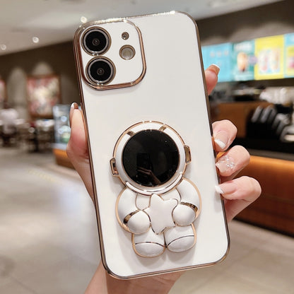 Embrace Stars Electroplating Astronaut Holder Phone Case, For  iPhone 13 mini, For iPhone 12�����...