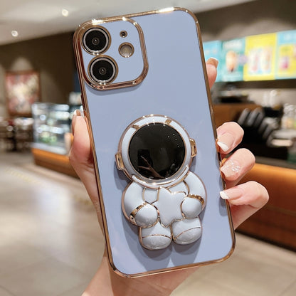 Embrace Stars Electroplating Astronaut Holder Phone Case, For  iPhone 13 mini, For iPhone 12�����...