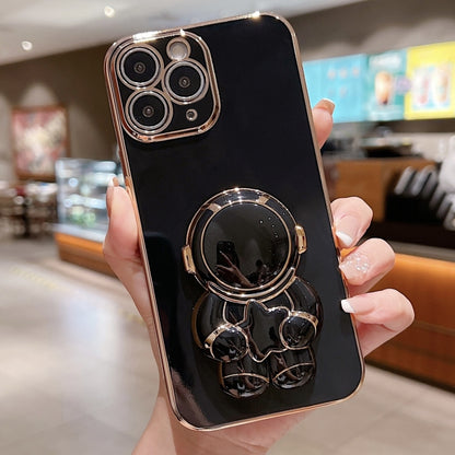 Embrace Stars Electroplating Astronaut Holder Phone Case, For  iPhone 13 mini, For iPhone 12�����...