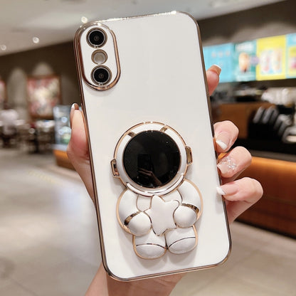 Embrace Stars Electroplating Astronaut Holder Phone Case, For  iPhone 13 mini, For iPhone 12�����...
