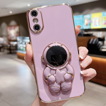 Embrace Stars Electroplating Astronaut Holder Phone Case, For  iPhone 13 mini, For iPhone 12�����...