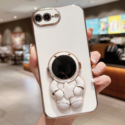 Embrace Stars Electroplating Astronaut Holder Phone Case, For  iPhone 13 mini, For iPhone 12�����...