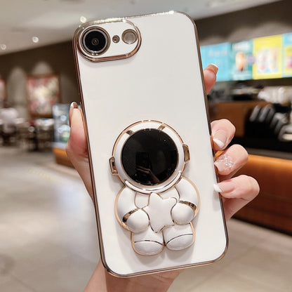 Embrace Stars Electroplating Astronaut Holder Phone Case, For iPhone 16 Pro Max, For iPhone 16 Pr...