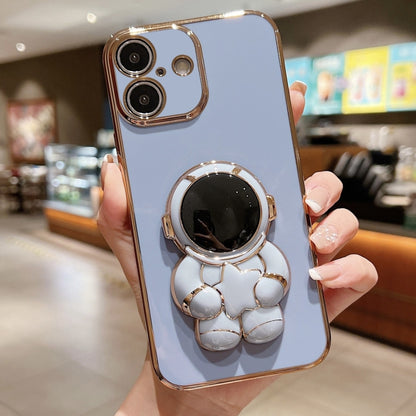Embrace Stars Electroplating Astronaut Holder Phone Case, For iPhone 16 Pro Max, For iPhone 16 Pr...