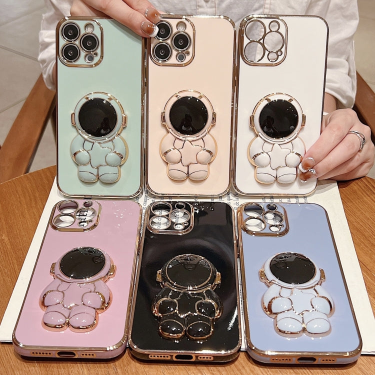 Embrace Stars Electroplating Astronaut Holder Phone Case, For  iPhone 13 mini, For iPhone 12�����...