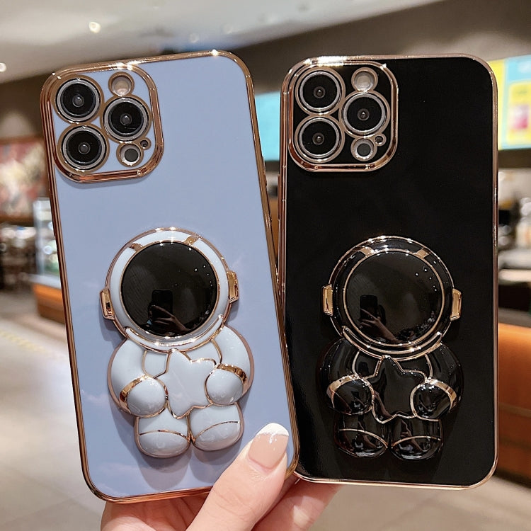Embrace Stars Electroplating Astronaut Holder Phone Case, For  iPhone 13 mini, For iPhone 12�����...