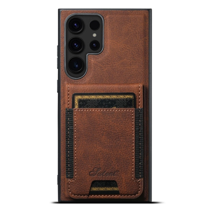 Suteni H17 Litchi Texture Leather MagSafe Detachable Wallet Phone Case, For Samsung Galaxy S25 5G...