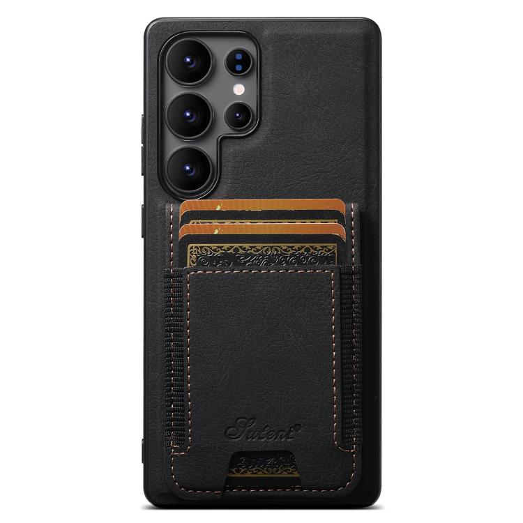 Suteni H17 Litchi Texture Leather MagSafe Detachable Wallet Phone Case, For Samsung Galaxy S25 5G...