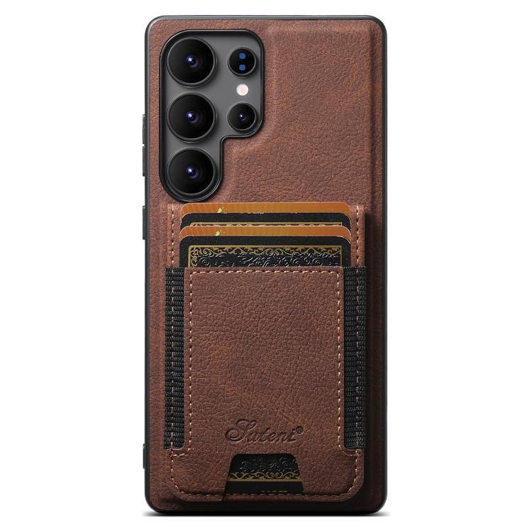 Suteni H17 Litchi Texture Leather MagSafe Detachable Wallet Phone Case, For Samsung Galaxy S25 5G...